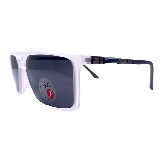 RAYYBAN 91125 Met White - Dark Grey - Fiber (Polarized)